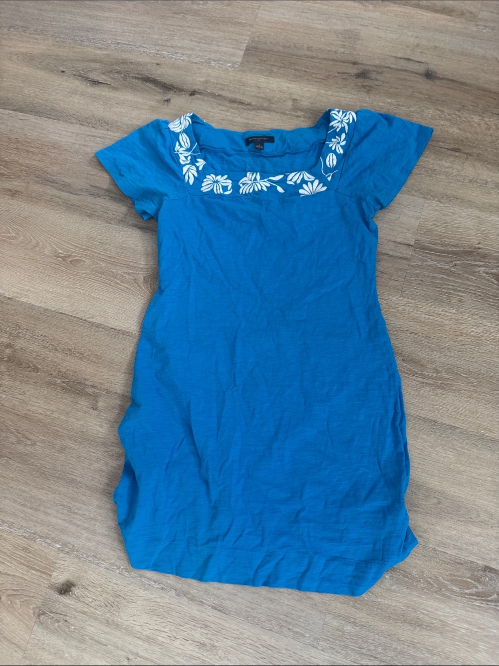 Banana Republic Blue Embroidered Dress